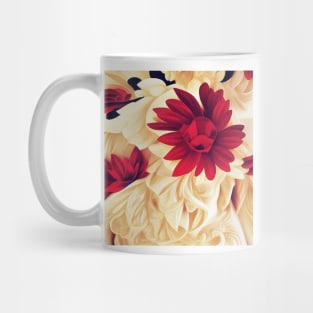 Elegant Red Floral Relief Mug